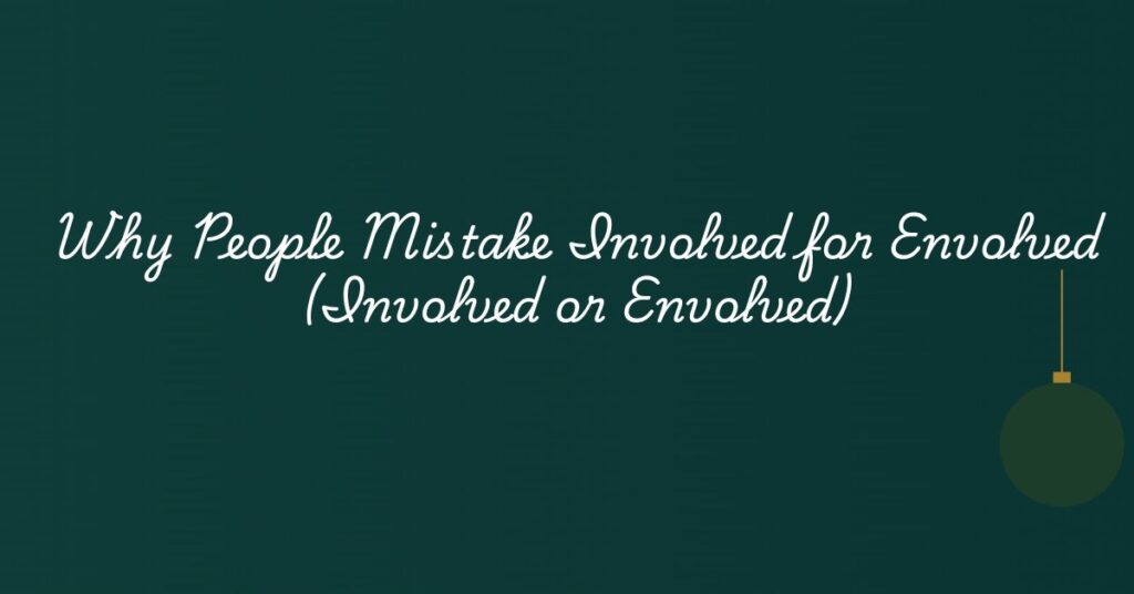 Why People Mistake Involved for Envolved (Involved or Envolved)